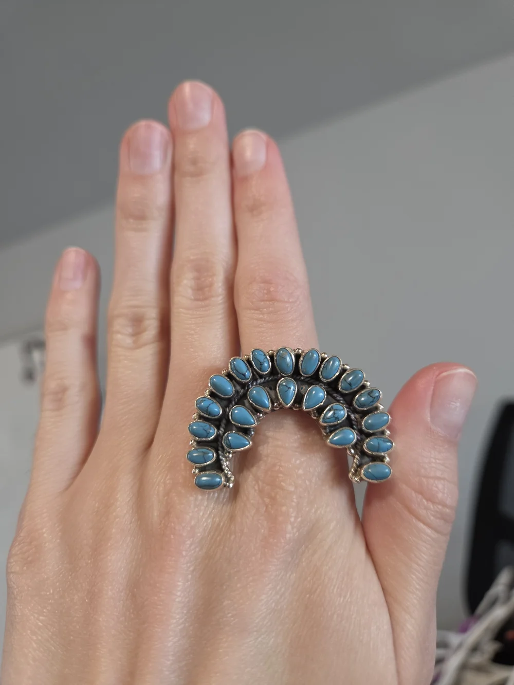 Turquoise Naja Sterling Ring 178 - Picture 2 of 3